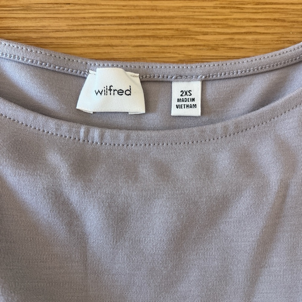 Aritzia Light Gray Ruffle Mini Dress - Picture 4 of 8